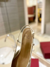 VALENTINO 26S SLINGBACK IN CREAM WHITE PATENT CALFSKIN