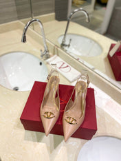 VALENTINO 26S SLINGBACK PUMPS 65 MM IN NUDE CALFSKIN