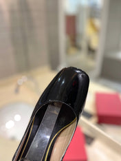 VALENTINO 26S ANKLE STRAP PUMPS 60 MM IN BLACK PATENT CALFSKIN
