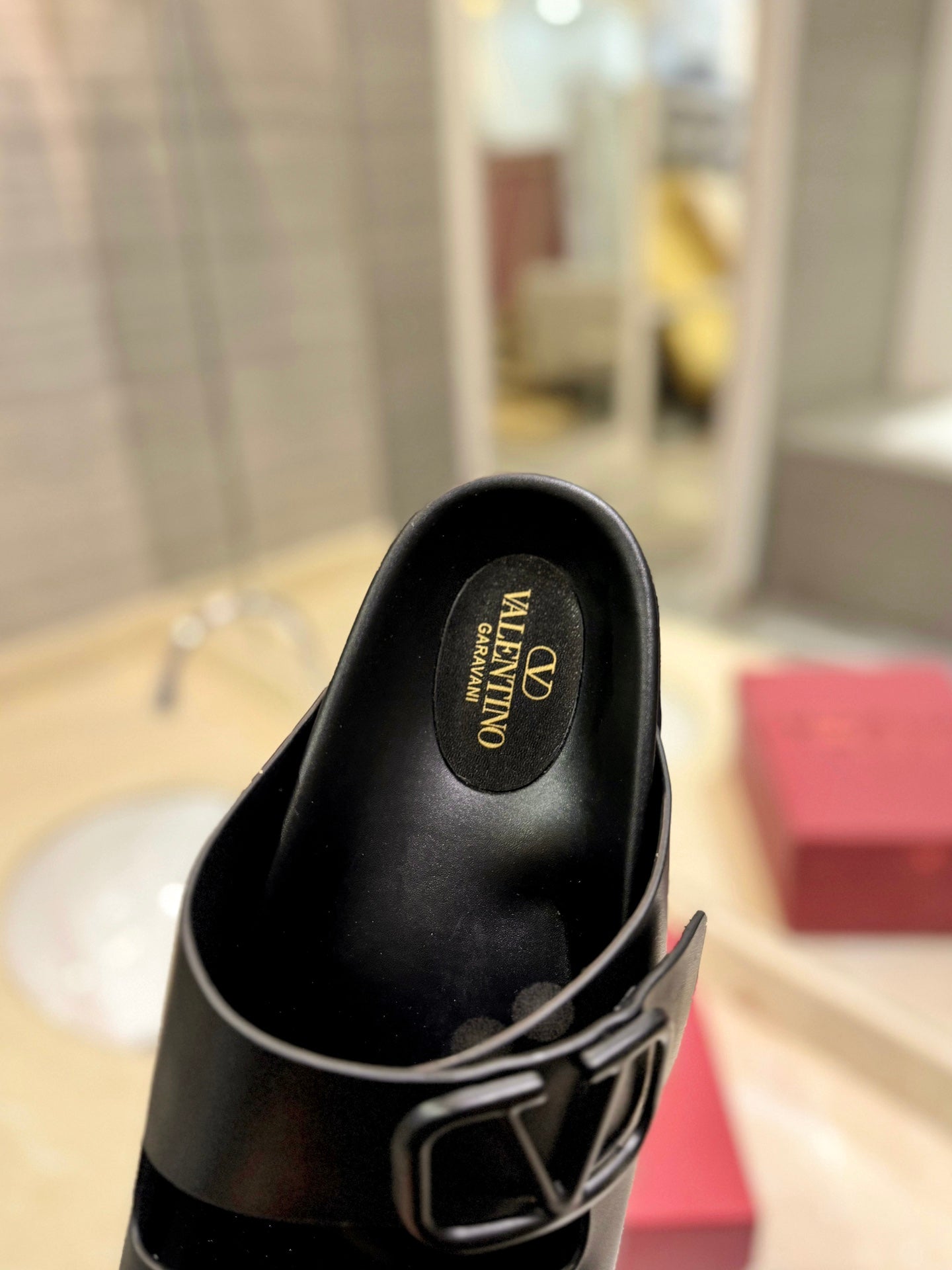 VALENTINO 26S FOOTBED SANDALS IN BLACK CALFSKIN