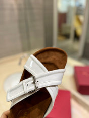 CROSSOVER - STRAP WHITE CALFSKIN SLIDE