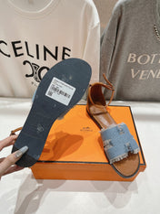 SANTORINI SANDAL BLEU CLAIR LAMBSKIN