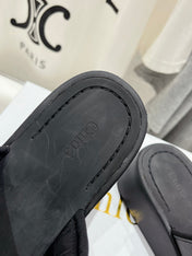 CHLOÉ MILA PLATFORM 5 CM IN BLACK NYLON WITH EMBROIDERED LOGO