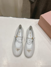 PRA NAPPA LEATHER BALLERINAS WHITE