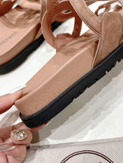 EXTRA SANDAL PASTEL PINK NUDE CALFSKIN