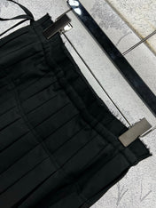Loewe 25 Pleated Short Skirt Black Polyester Fiber