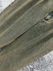 Loewe 25 Wide-leg Jeans Light Green-yellow Cotton