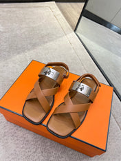 Ines sandal brown calfskin