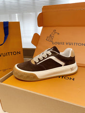 LV 26S TILTED SNEAKERS IN DARK BROWN SUEDE