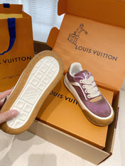 LV 26S TILTED SNEAKERS IN LILAC PURPLE SUEDE