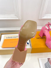 LV WOMEN HIGH SANDAL IN BRIGHT PINK CALFSKIN
