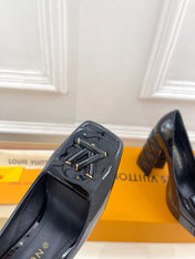 SHAKE MARY JANE HIGH HEEL 12 CM IN BLACK PATENT CALFSKIN