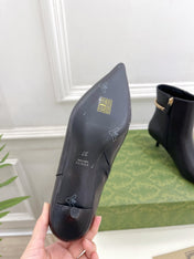 SIGNORIA SHORT BOOTS 4.5CM IN BLACK CALFSKIN