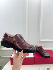 VIV' RANGERS LACE-UPS IN BURGUNDY RED CALFSKIN