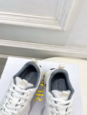 DIOR 26S SNEAKER IN WHITE GREY CALFSKIN AND MESH FABRIC