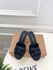 GIANVITO ROSSI 26S HIGH-HEEL SANDALS 80 MM IN BLACK WOVEN FABRIC