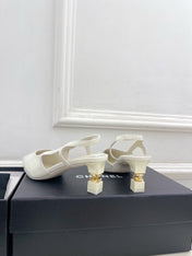 CHANEL 26S POINTED TOE HIGH HEELS 55 MM IN WHITE PATENT LAMBSKIN