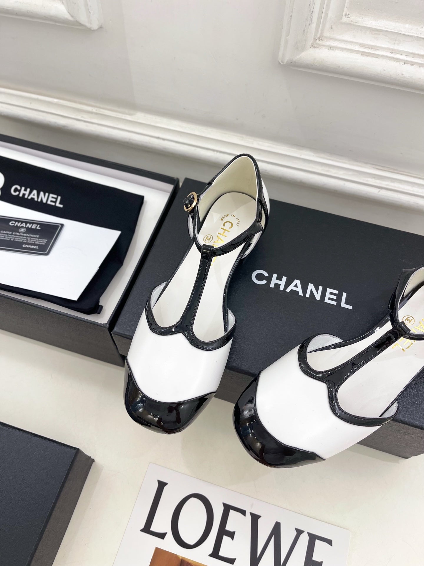 CHANEL 26S T STRAP MARY JANES IN WHITE LAMBSKIN
