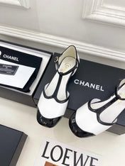 CHANEL 26S T STRAP MARY JANES IN WHITE LAMBSKIN