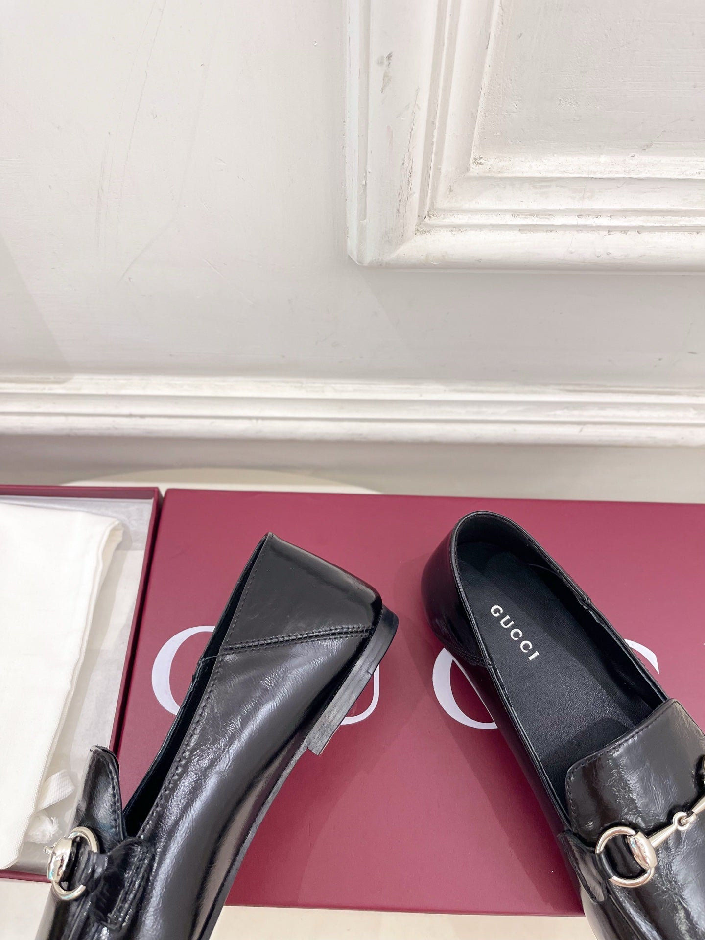 GUCCI 26S LOAFERS MM IN BLACK CALFSKIN WITH SILVER HARDWARE