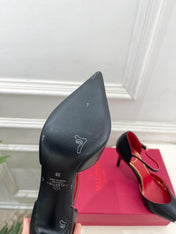 VALENTINO 26S ANKLE-STRA PUMPS 85 MM BLACK AND WHITE CALFSKIN