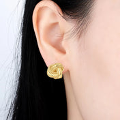 Gold Classic Style Stud Earrings