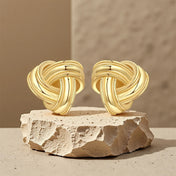 Gold Classic Style Stud Earrings