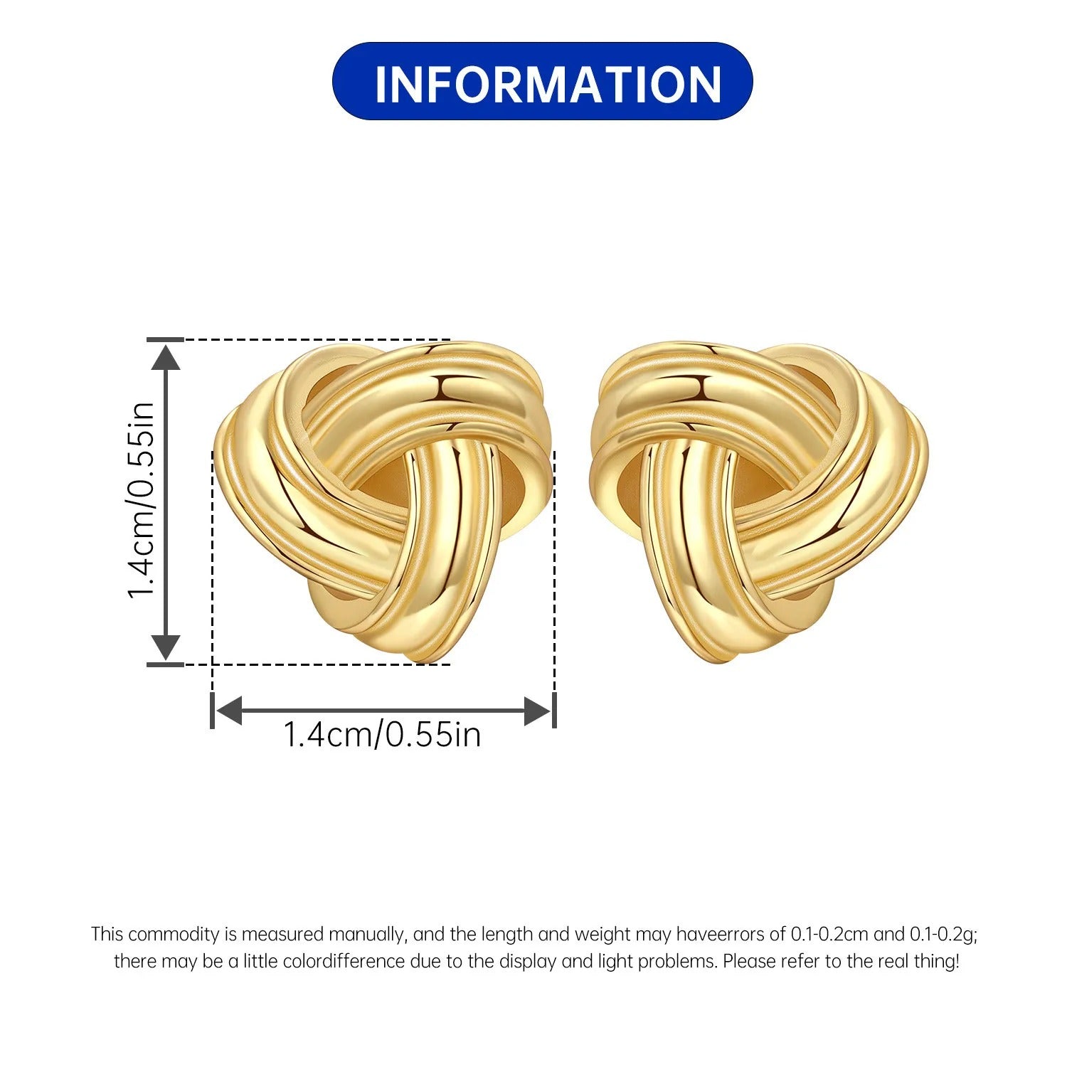 Gold Classic Style Stud Earrings
