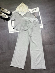 CELINE 26S LACE DETAIL HOODIE & PANTS SET 355