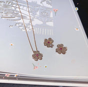 FRIVOLE PINK GOLD FLOWER DIAMOND EARRINGS
