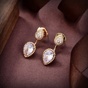 SERPENT BOHEME PINK GOLD MOP DIAMONDS C SHAPE EARRINGS